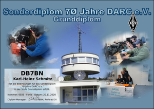 Special award 70 years DARC e.V. in the edition basic