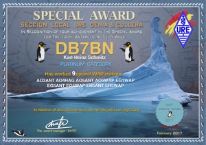Special Award for the 14th Antarctic Activity Week 2017