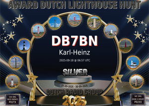 Dutch Lighthouse Hunt 2025 Urkunde in Silber