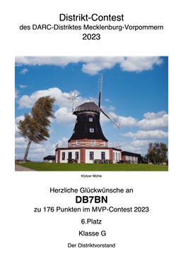 Distrikt-Contest des DARC-Distriktes Mecklenburg-Vorpommern 2023