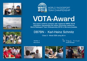WRTC 2018 VOTA award